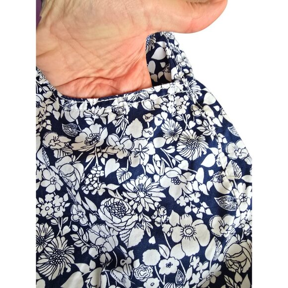 St Johns Bay Womens Floral Print Skort Size 14 Cotton Blend Navy & White With Po - Picture 5 of 8